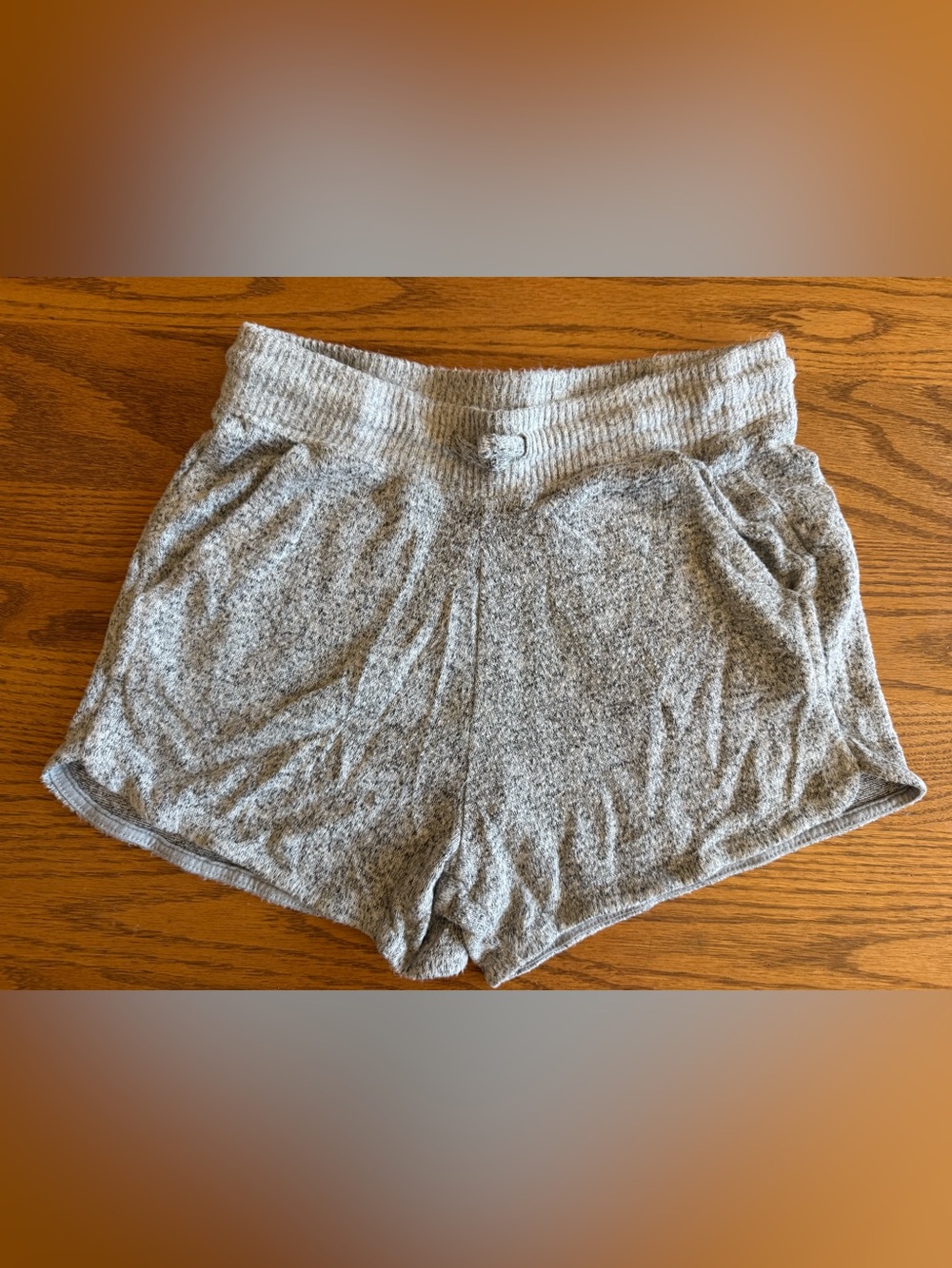 Cozy Grey Knit Girl's Lounge Shorts